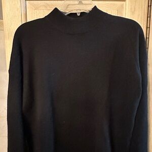 Madewell Black Cashmere Mock- Turtleneck Sweater Fine Knit